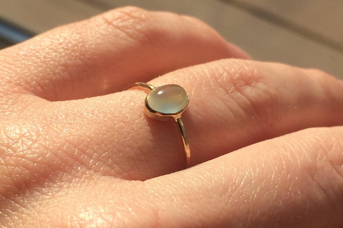 Prehnite Ring, Gold Prehnite Ring, Green Gemstone Ring, Simple Gold Ring, Delicate Prehnite Jewelry, Prehnite Stone, Green Stone Gold Ring