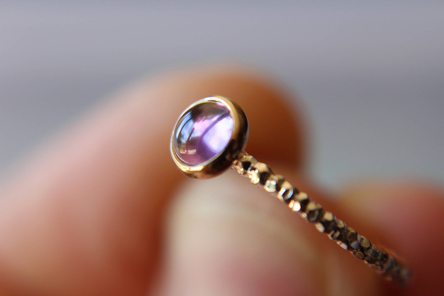 Amethyst Ring, Stacking Ring, Gemstone Ring, Cocktail Ring, Amethyst, Amethyst Engagement Ring, Amethyst Jewelry, Gold And Silver, 5mm