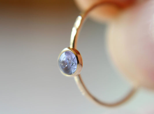 Gold Tanzanite Ring, Tanzanite Gemstone Stacking Ring, Slim Ring Or Engagement Ring Tanzanite Jewelry, Purple Gemstone Stacker