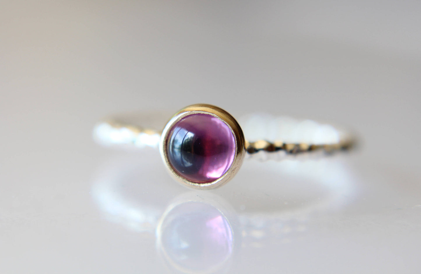 Amethyst Ring, Stacking Ring, Gemstone Ring, Cocktail Ring, Amethyst, Amethyst Engagement Ring, Amethyst Jewelry, Gold And Silver, 5mm