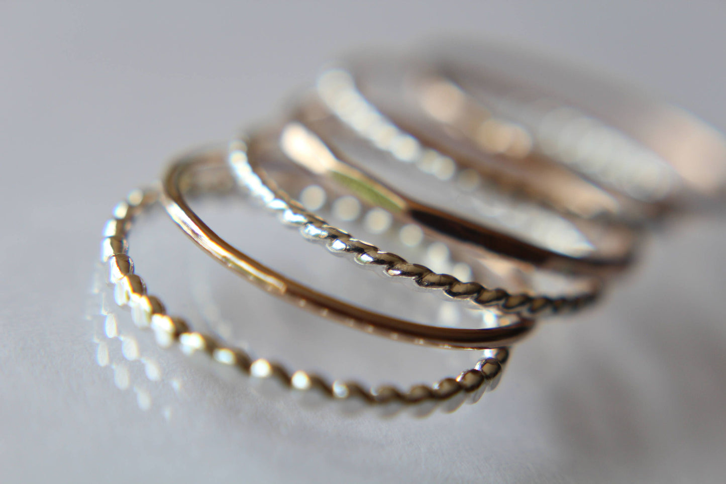 Silver and Rose Gold Stacking Set,6 Ring Set,Stacking Rings,Set,Multi Texture Ring Set,Textured Rings,Stacking Rings Set,Gold Rings,Gift