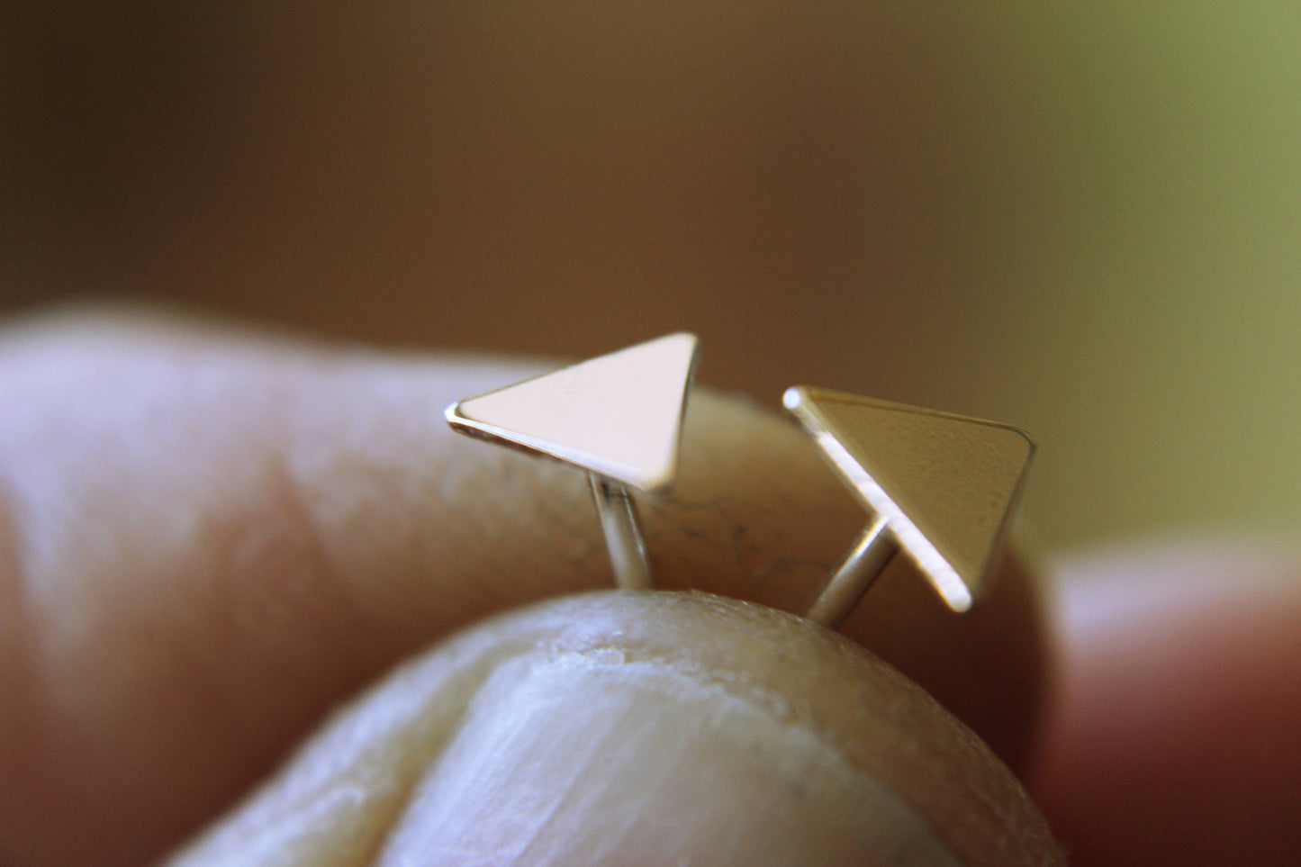 Triangle Studs, Simple Triangle Earrings, Small Studs, Silver Triangle Jewelry, Minimalist Earrings, Tiny Triangle Posts, Gift