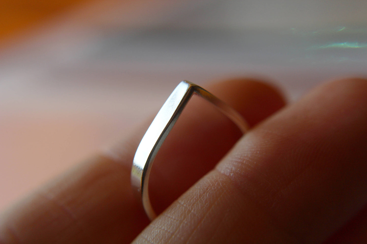 Teardrop Ring, Stacking Rings, Modern Rings, Silver Geometric Rings, Simple Modern Rings, Open Teardrop Ring, Minimalist Jewelry,Simple Ring