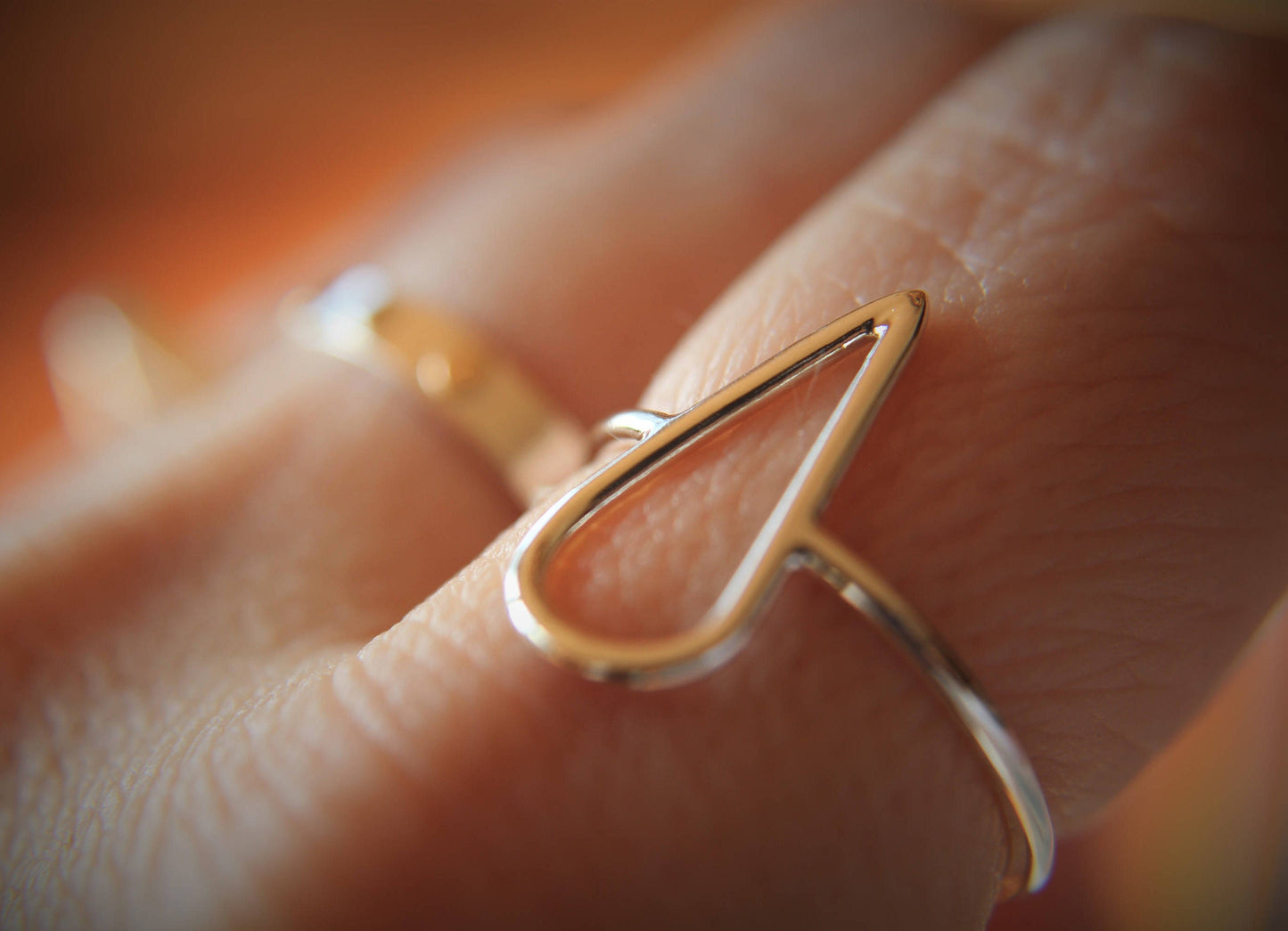 Open Teardrop Ring, Water Drop Ring, Teardrop, Nature Inspired Jewelry, Modern Ring, Teardrop jewelry, Unique, Gift, Silver Drop Ring