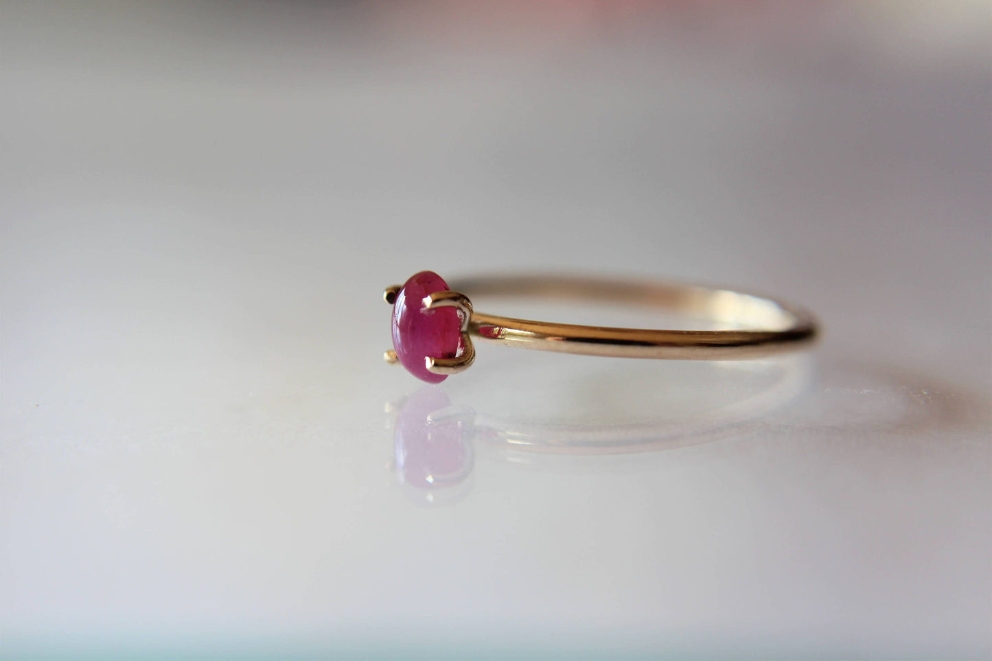 Ruby Ring, Oval Ruby, Stacking Ring, 14k Gold Ruby Ring, Natural Ruby, Genuine Ruby Ring, Simple, Minimal, Boho, Modern, Gypsy, Gift