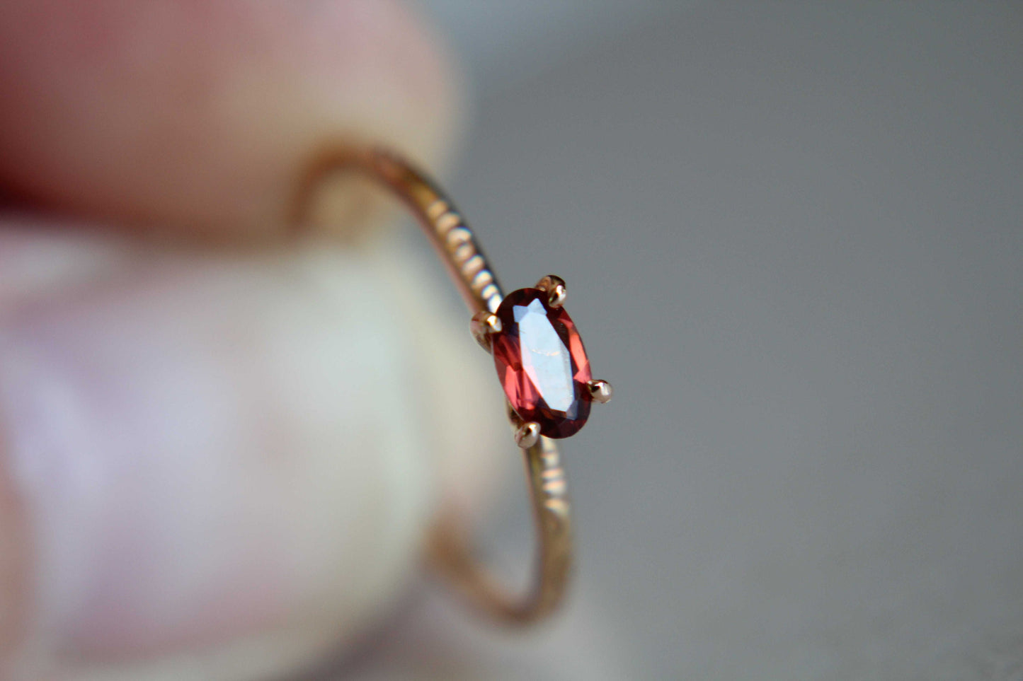 Garnet Stacking Ring, Garnet Ring, Natural Gemstone Ring, January Birthstone, Garnet, Gemstone Stacking Ring, Red, Garnet Stone, Gift