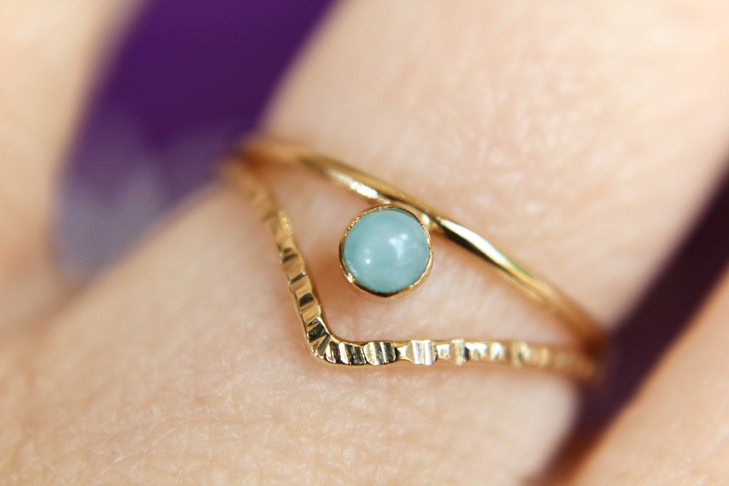 Amazonite Stacking Ring, Amazonite Ring, Natural Gemstone Ring, Amazonite, Amazonite Jewelry, Gemstone Stacking Ring, Real Gemstone, Gift