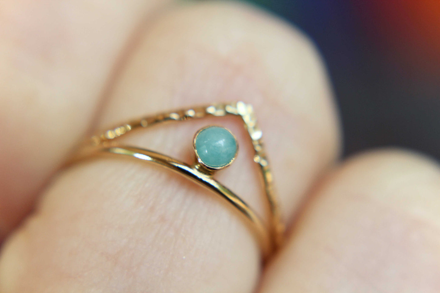 Amazonite Stacking Ring, Amazonite Ring, Natural Gemstone Ring, Amazonite, Amazonite Jewelry, Gemstone Stacking Ring, Real Gemstone, Gift