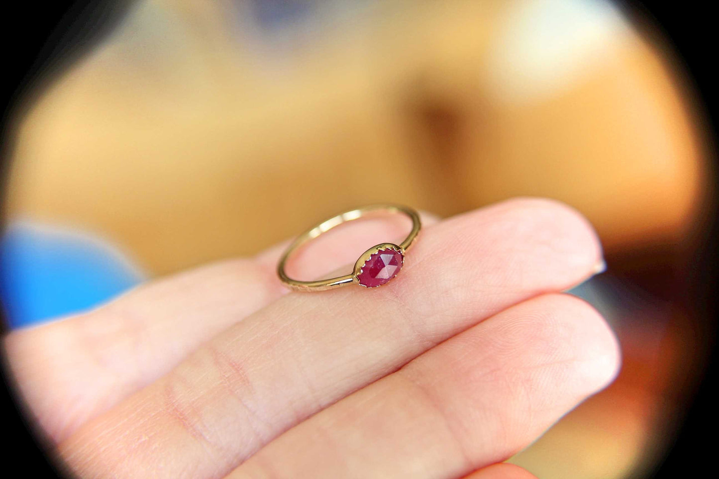 Ruby Ring, Oval Ruby, Stacking Ring, 14k Gold Ruby Ring, Natural Ruby, Genuine Ruby Ring, Simple, Minimal, Boho, Modern, Gypsy, Gift