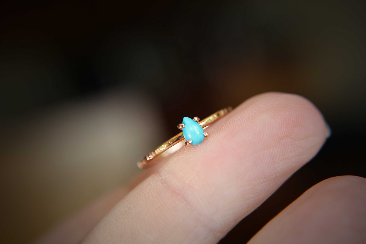 Turquoise Stacking Ring, Turquoise  Ring, Natural Gemstone Ring, Turquoise, Turquoise Jewelry, Gemstone Stacking Ring, Pear, Teardrop, Gift