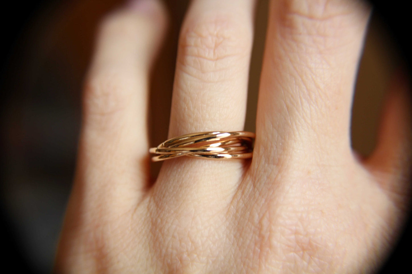 Gold Interlocking Rings, Thumb Rings, Gold Thumb Ring, Interlocking Rings, Rolling Ring, Stacking Rings, Minimalist Rings, Unique Rings