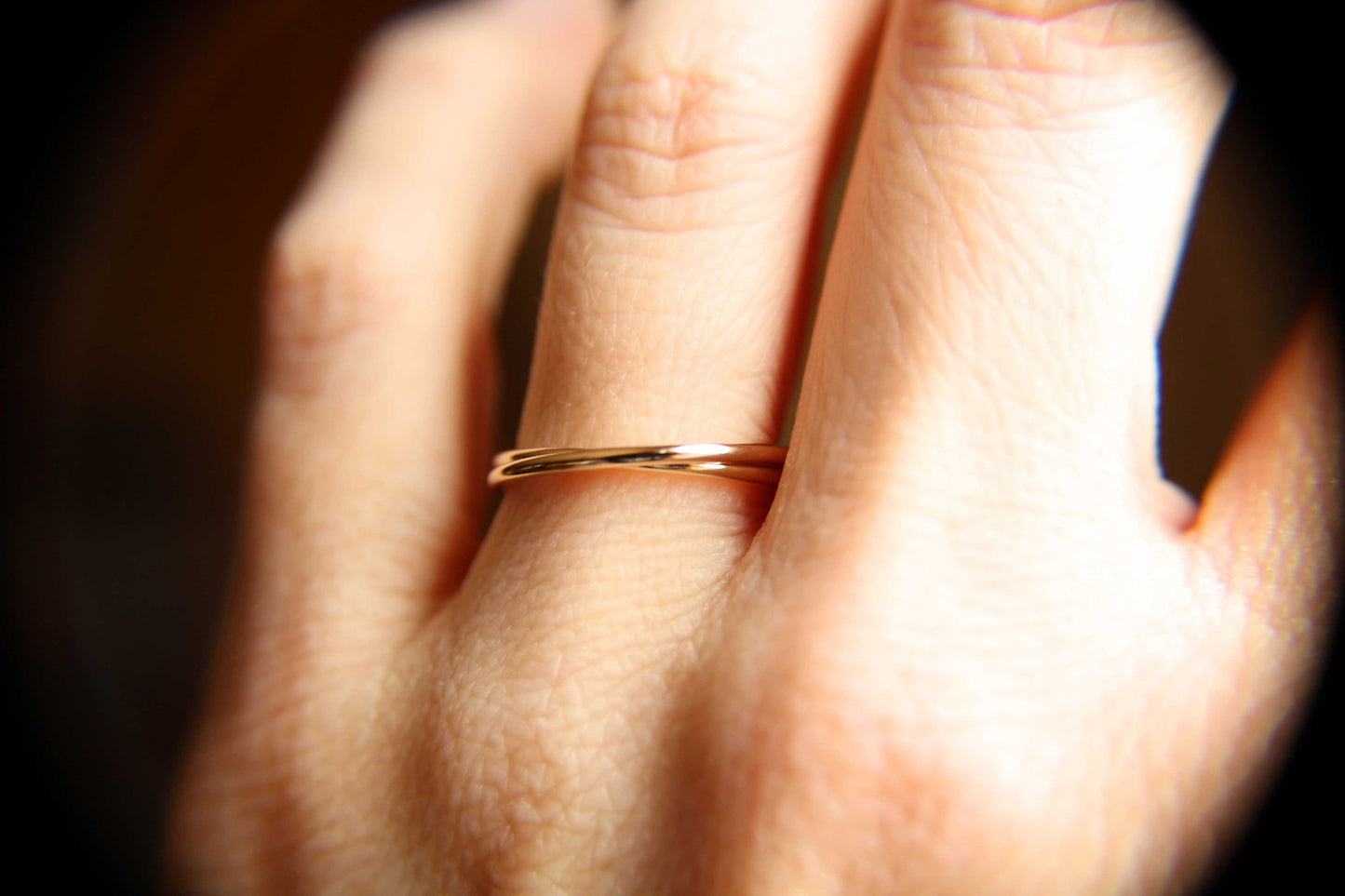 Gold Interlocking Thumb Rings,Thumb Rings,Gold Thumb Ring,Simple Rings,Rolling Ring,Stacking Rings, Minimalist Rings,Unique Ring,Rose Gold