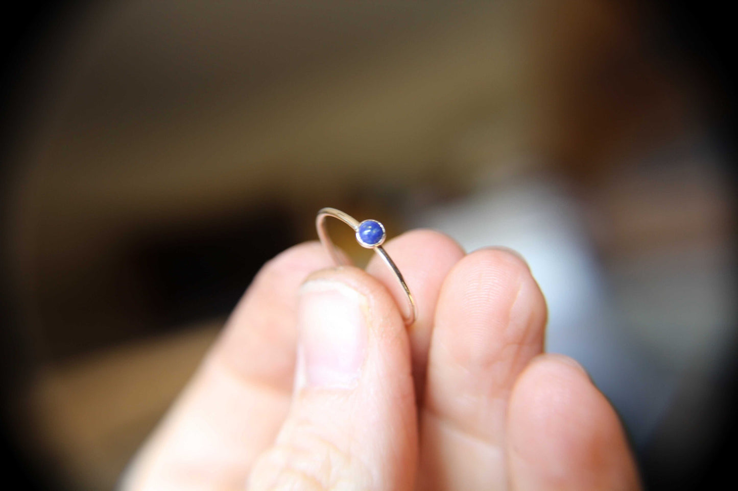 Lapis Ring, Lapis Stacking Ring, Tiny Lapis Ring, Gemstone Ring, Lapis Lazuli Ring, Gemstone Stacking Ring, Blue, Lapis Lazuli Stone, Gift