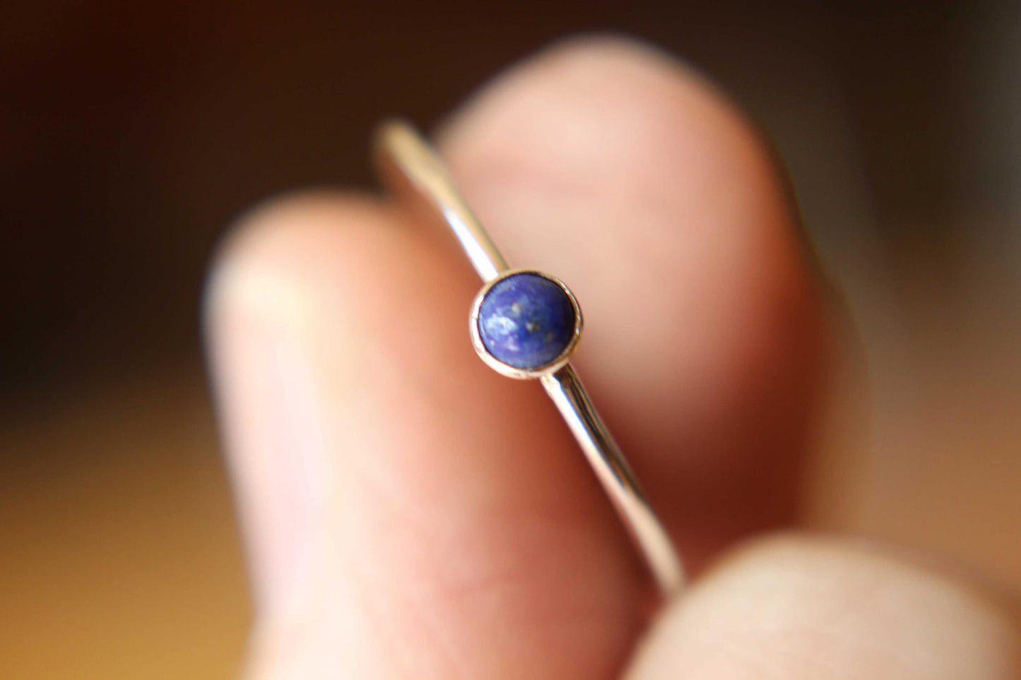 Lapis Ring, Lapis Stacking Ring, Tiny Lapis Ring, Gemstone Ring, Lapis Lazuli Ring, Gemstone Stacking Ring, Blue, Lapis Lazuli Stone, Gift