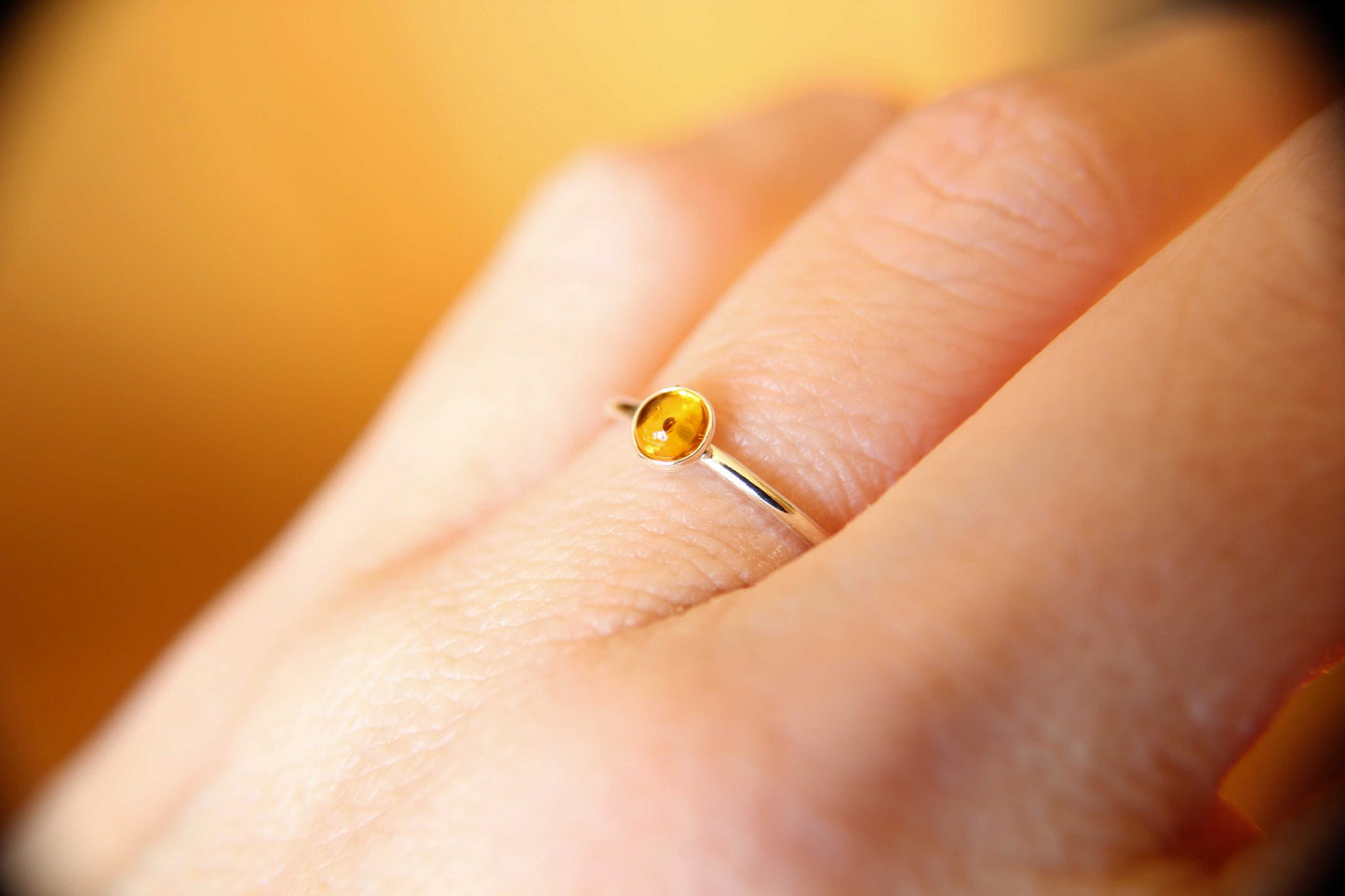 Amber Stacking Ring, Amber Ring, Natural Amber Ring, Baltic Amber, Amber Jewelry, Natural Gemstone Ring, Baltic Amber Ring, Amber, Gift