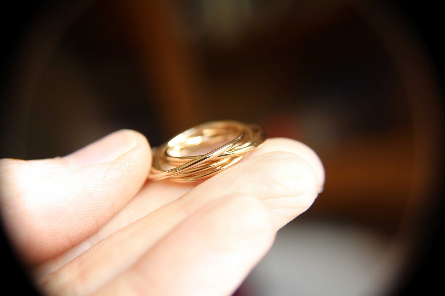 Gold Interlocking Rings, Thumb Rings, Gold Thumb Ring, Interlocking Rings, Rolling Ring, Stacking Rings, Minimalist Rings, Unique Rings