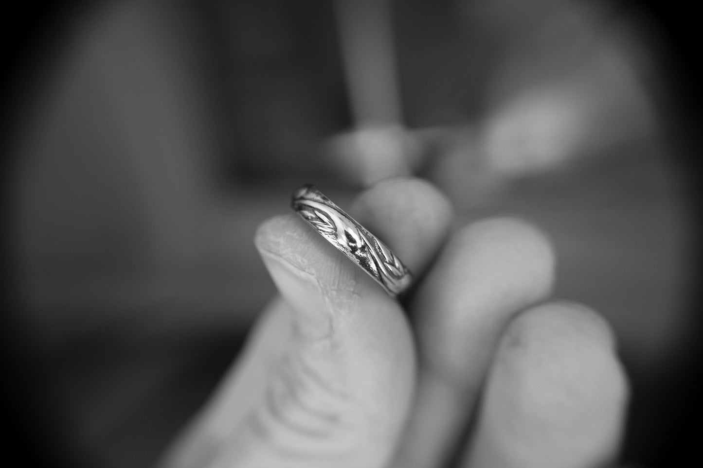 Pattern Band, Unique Band, Wide Band Ring, Antique Silver Ring, Simple Wedding Band, Pattern Jewelry, Stacking Ring, Thick Pattern Ring
