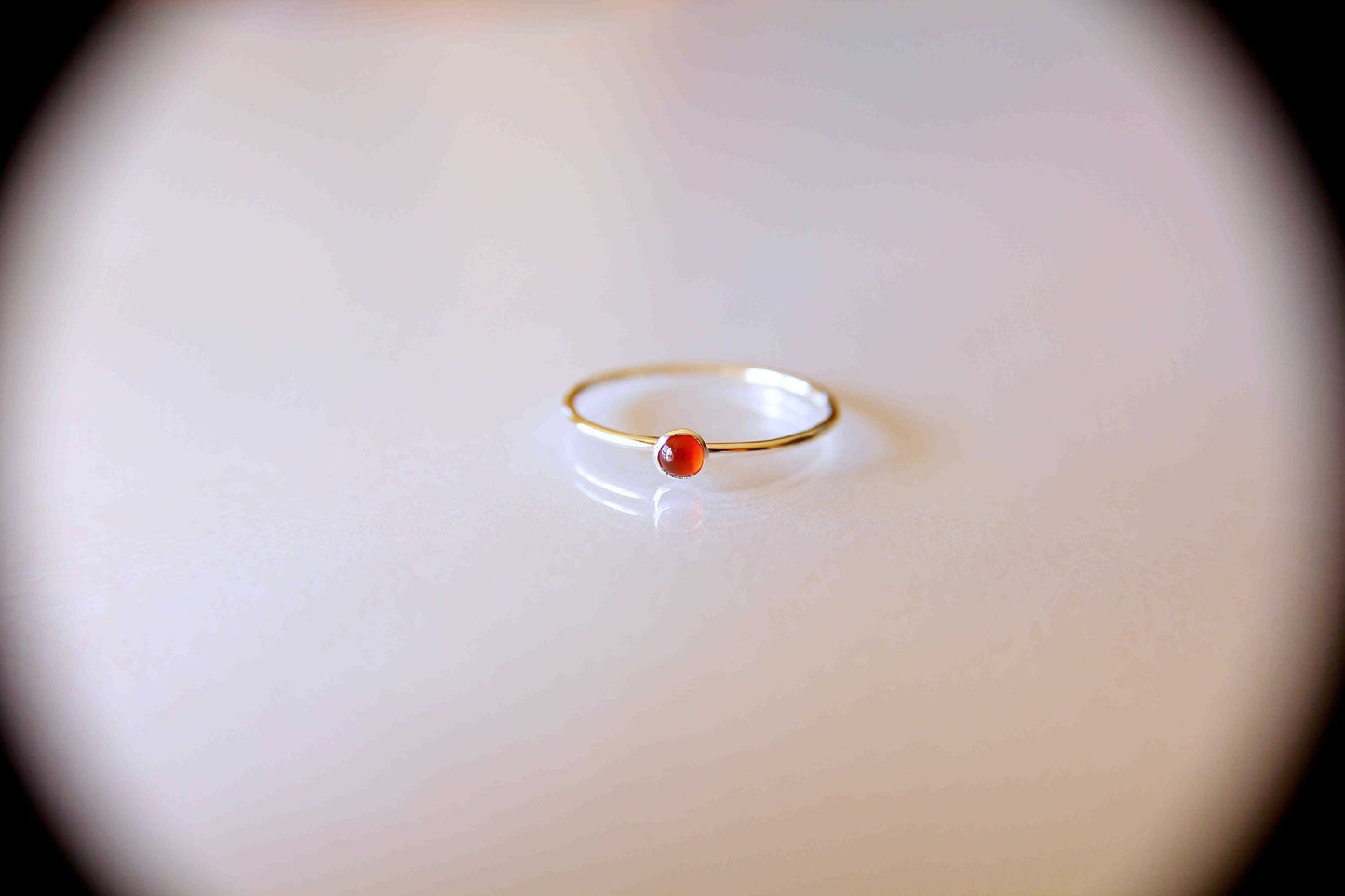 Carnelian Ring, Gemstone Ring, Tiny Carnelian Ring, Red, Modern, Simple, Everyday, Gift, Gemstone Jewelry, Natural Stone, Stacking Ring