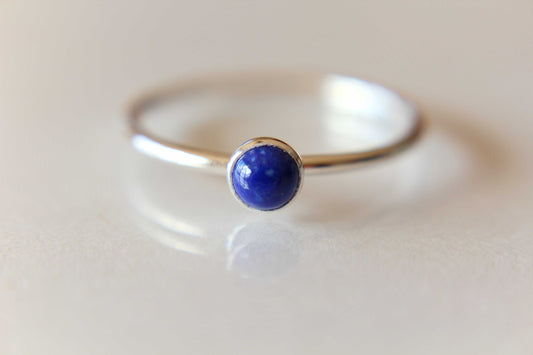 Lapis Ring, Lapis Stacking Ring, Tiny Lapis Ring, Gemstone Ring, Lapis Lazuli Ring, Gemstone Stacking Ring, Blue, Lapis Lazuli Stone, Gift