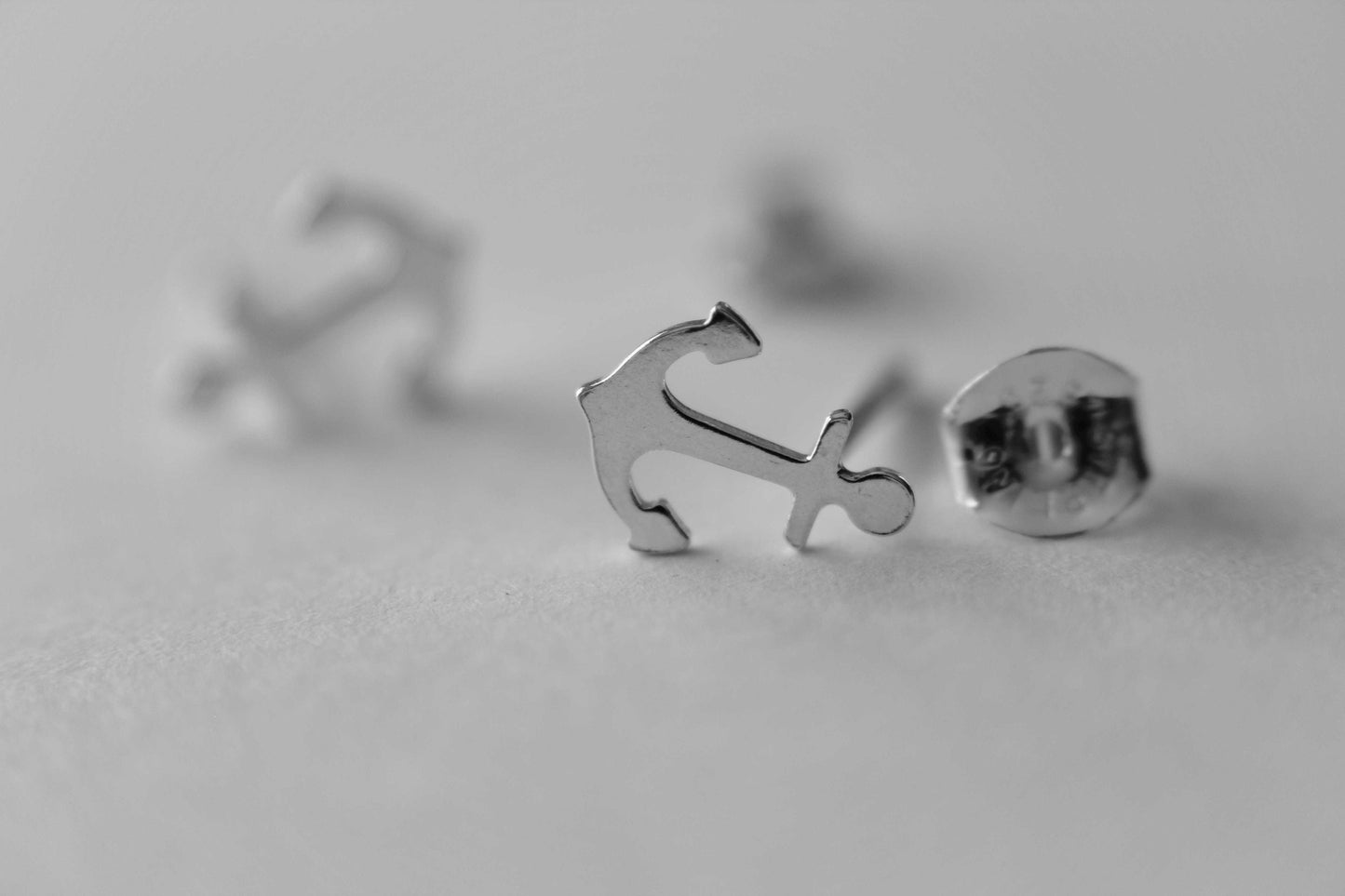 Sterling Silver Anchor Earrings, Anchor Stud Earrings, Tiny Sterling Silver Anchor Stud Earrings, Small Anchor Post Earrings, Tiny Anchor