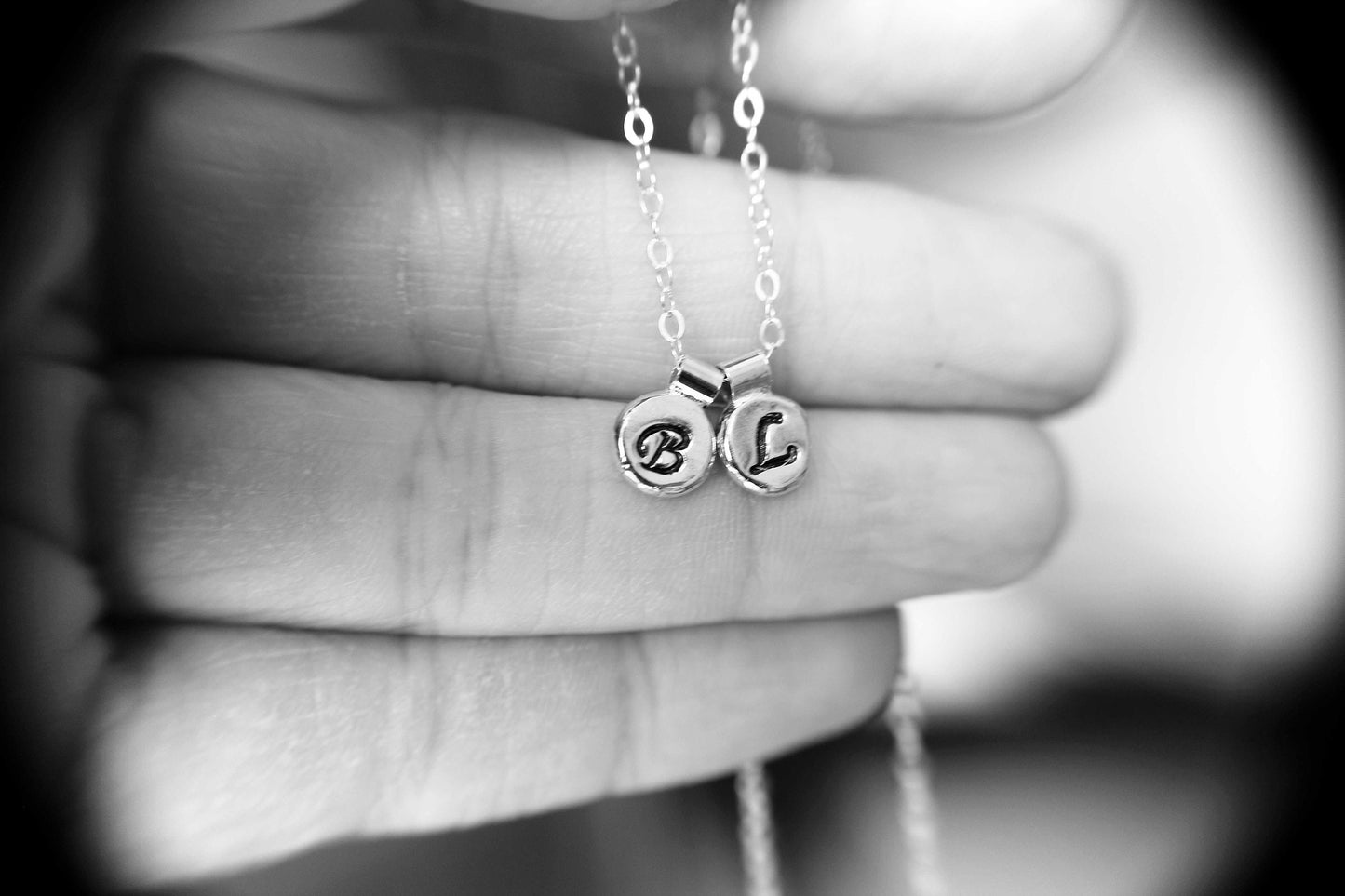 Initial Necklace, Letter Necklace, Pebble Necklace, Sterling Silver Initial Necklace, Recycled Pebble, Recycled, Minimalist, Tiny, Gift