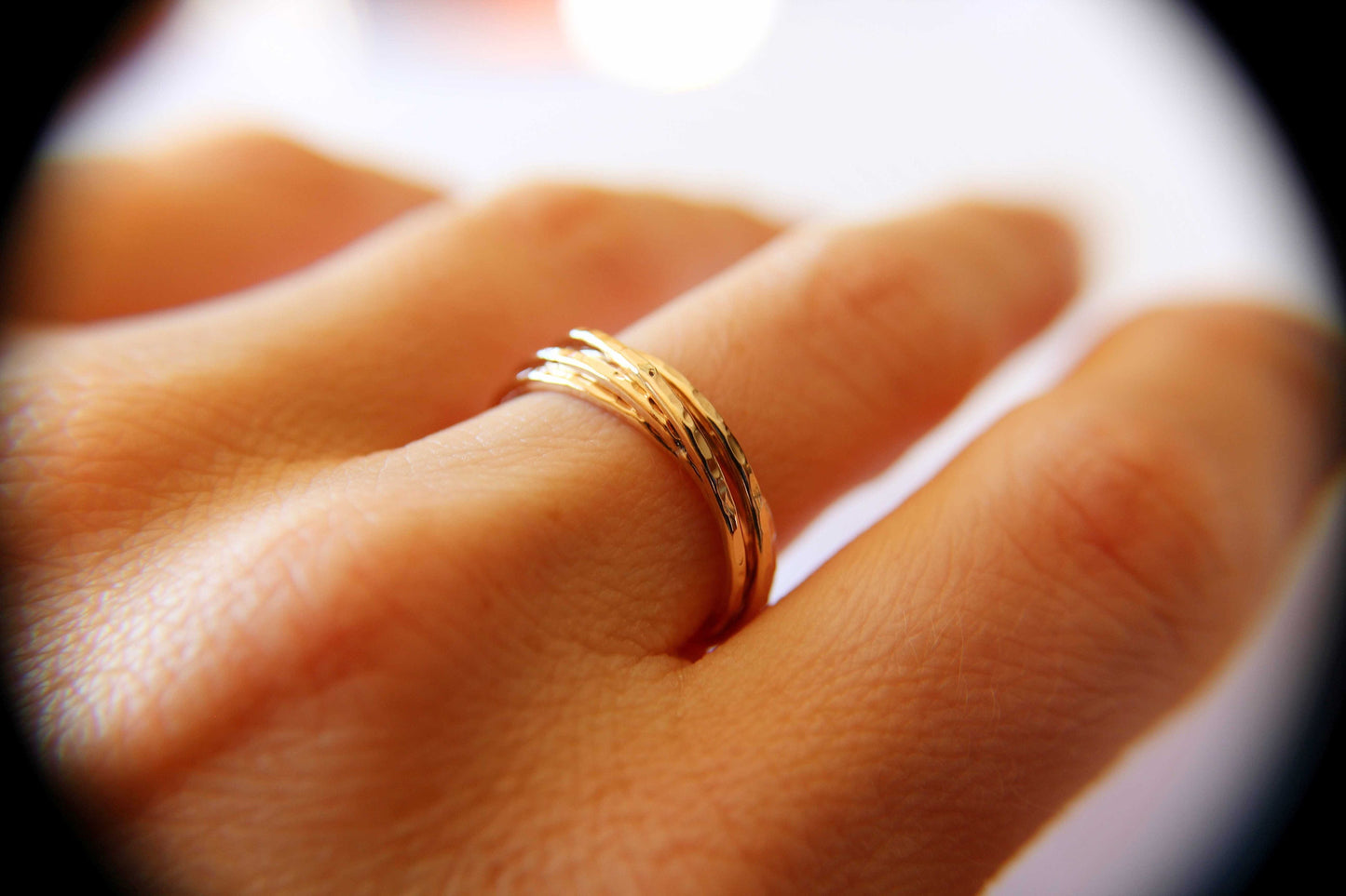Gold Interlocking Rings, Thumb Rings, Textured Gold Thumb Ring, Interlocking Rings, Rolling Ring, Stacking Rings, Minimalist Rings