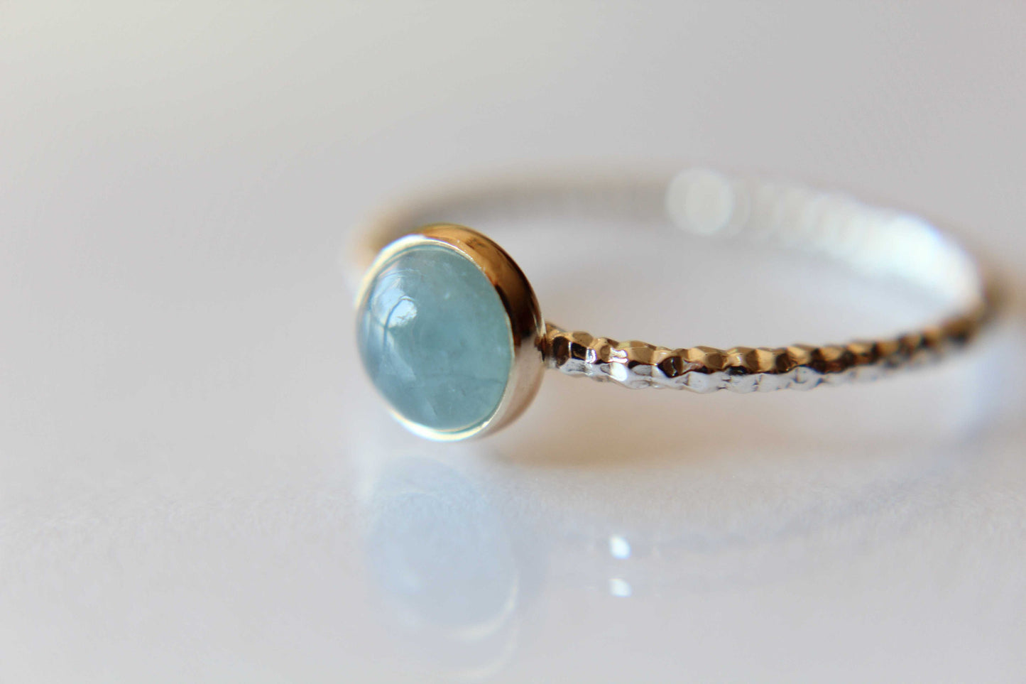Aquamarine Stacking Ring, Aquamarine Ring, Simple Aquamarine Ring, March Birthstone, Aquamarine Jewelry, Gemstone Stacking Ring, Aqua, Gift