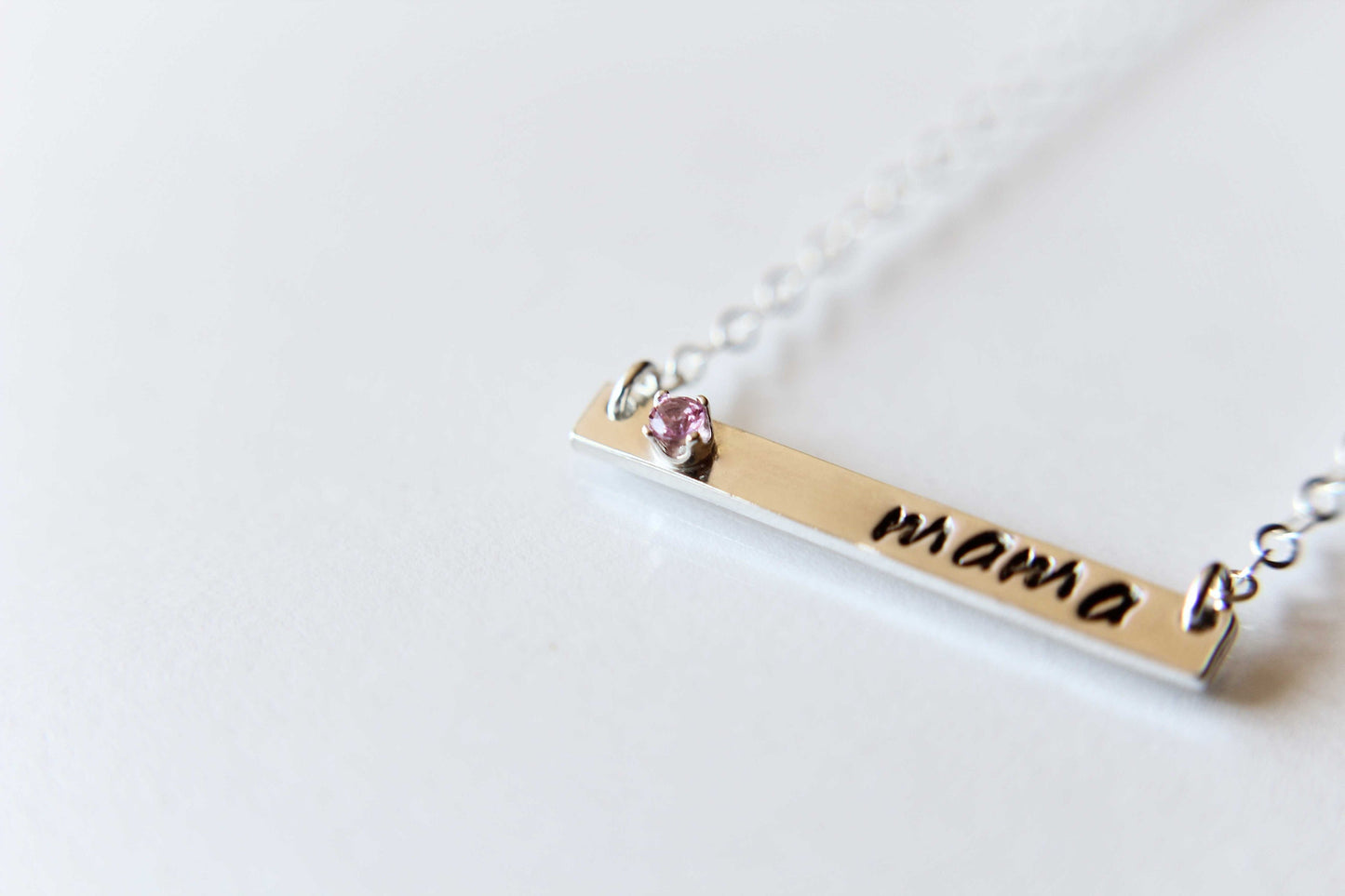 Mama Bar Necklace, Mama Birthstone Necklace, Mama Jewelry, Custom Bar Necklace, Birthstone Bar Necklace, Stamped Bar Necklace, Gift for Her