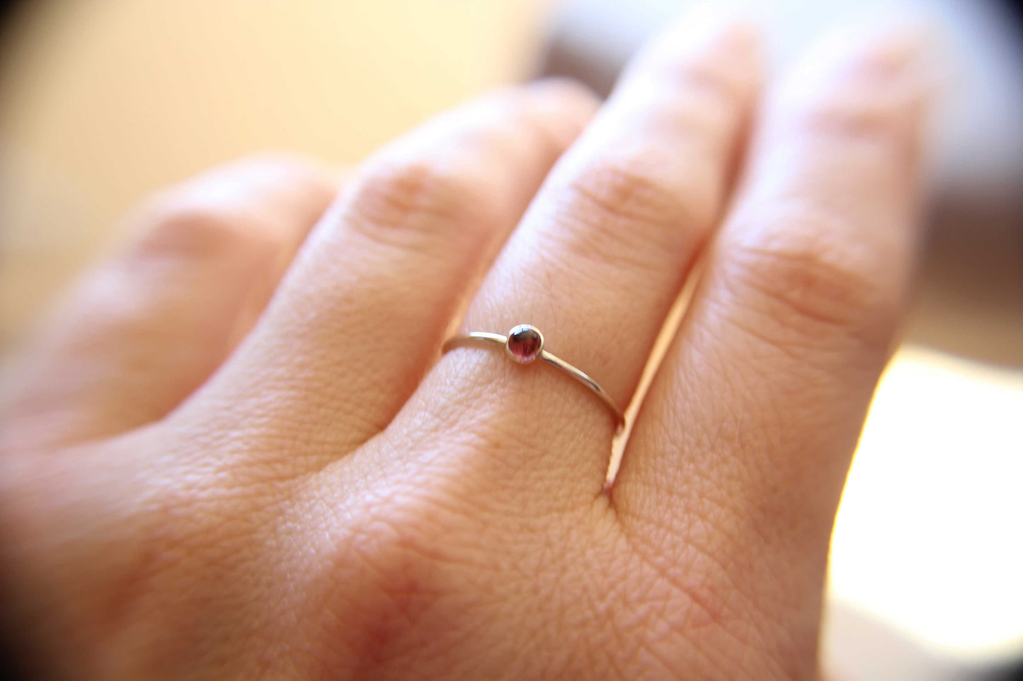 Tourmaline Ring, Pink Tourmaline Ring, Natural Gemstone Ring, Romantic Ring, Valentines, Pink Gemstone, Tiny Stacking Ring, Textured, Gift