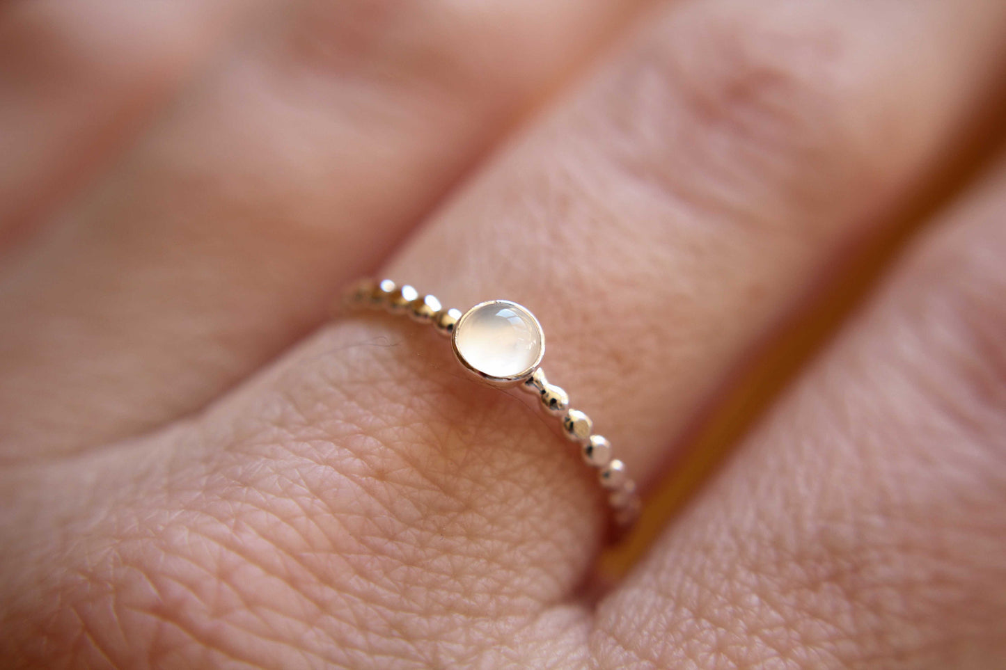 Moonstone Stacking Ring, Moonstone Ring, Engagement Ring, June Birthstone, White Moonstone, Gemstone Stacking Ring, White, Moonstone, Gift