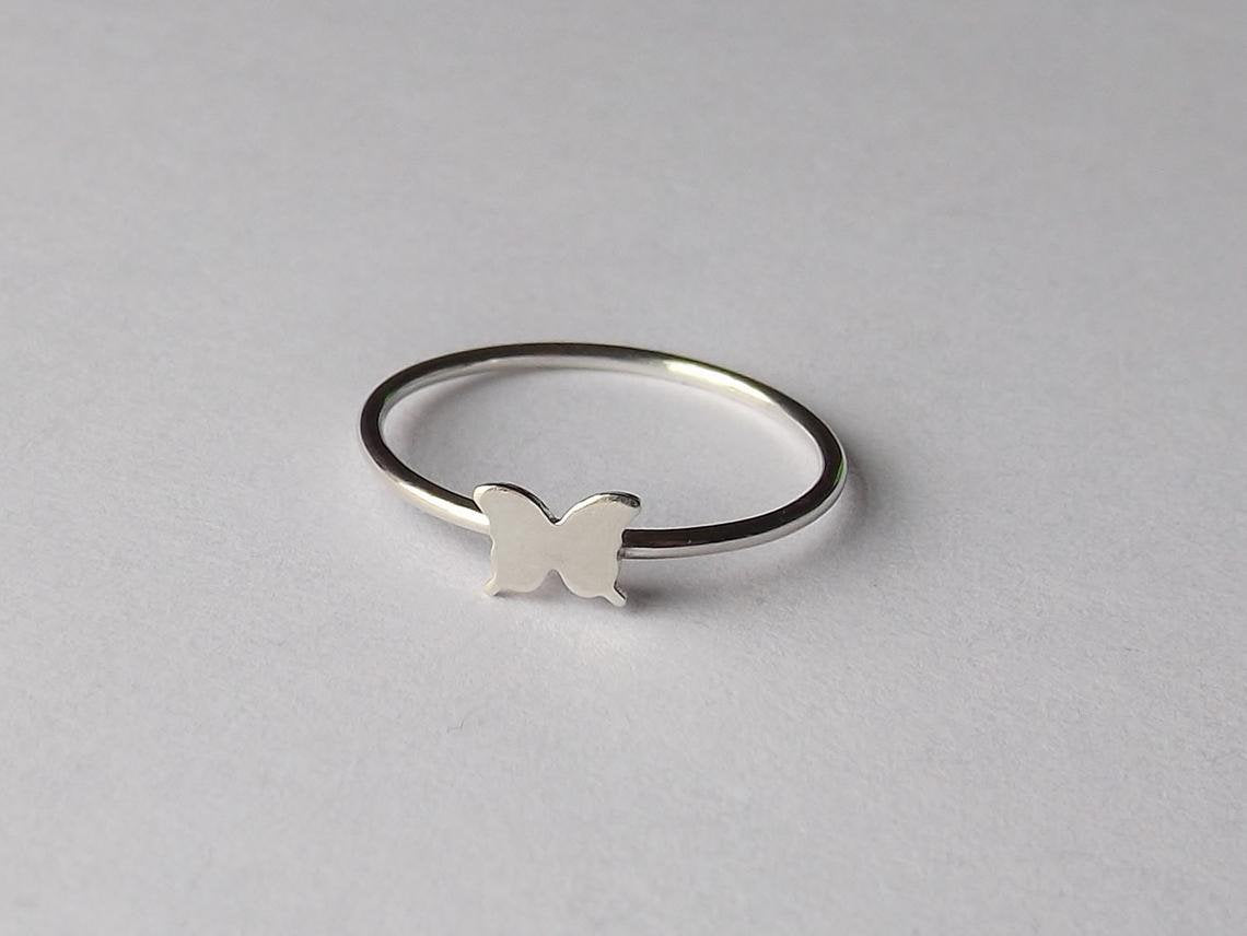 Tiny Butterfly Ring, Minimalist Rings,Stacker Rings,Butterfly Stacking Rings,Butterfly Jewelry Ring,Rings,Modern Minimalist Fashion