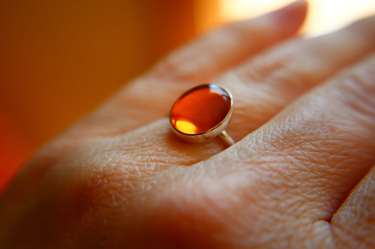 Amber Ring, Gemstone Ring, Large Amber Ring, Baltic Amber, Modern, Simple, Everyday, Gift, Gemstone Jewelry, Natural Stone, Cocktail Ring