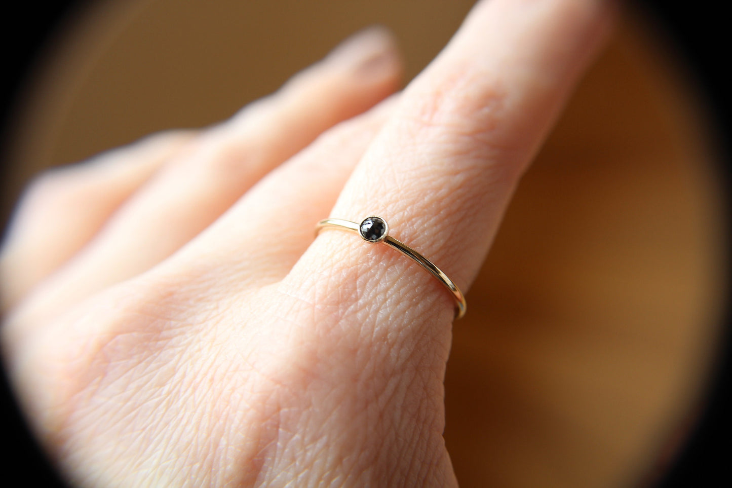 Black Diamond Ring, Genuine Diamond Ring, Black Diamond, Slim Ring, Minimalist Ring, Gift, Gemstone Ring, Tiny Diamond Ring, Diamond Ring