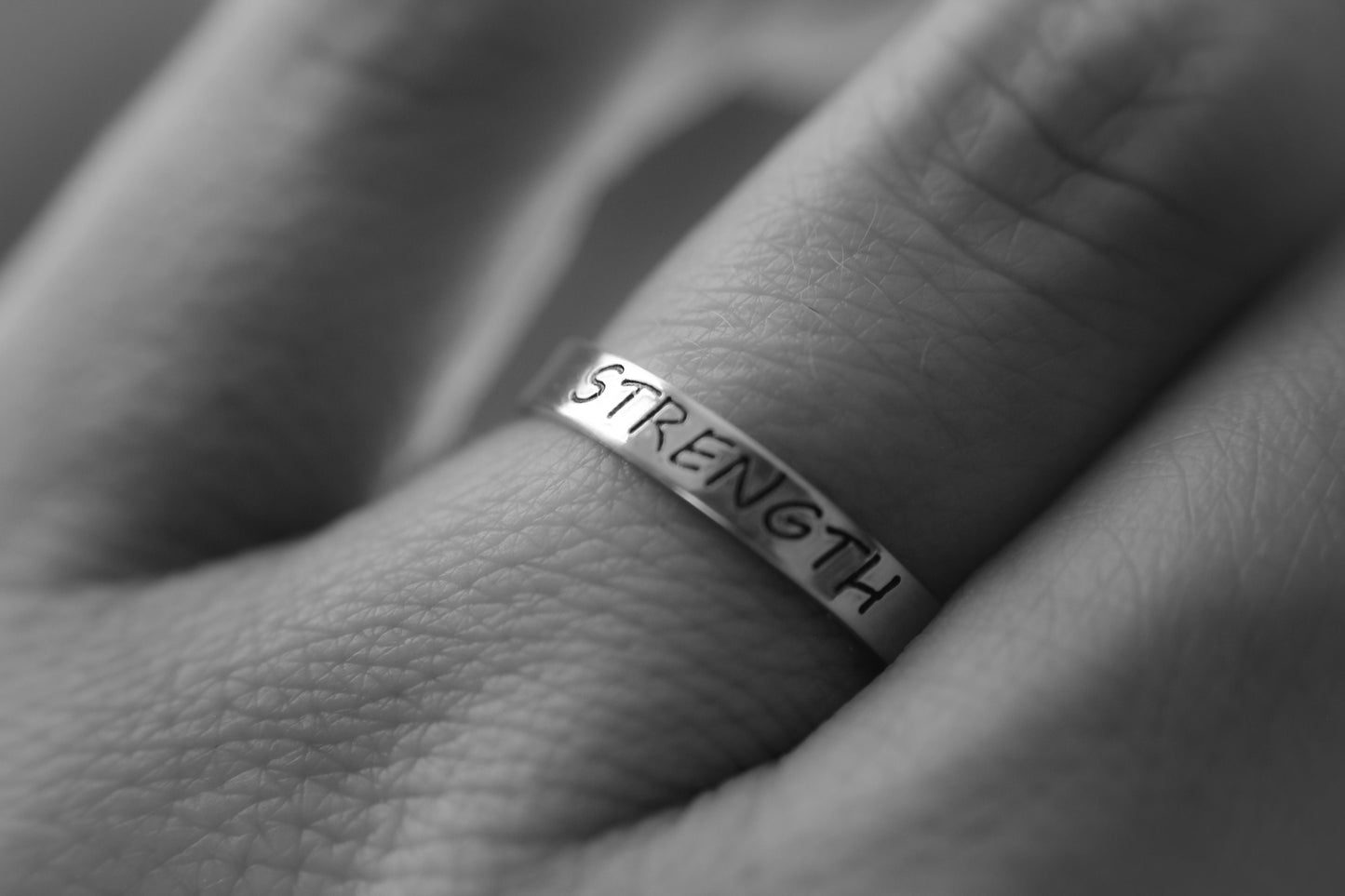Inspirational Ring, Customizable Inspirational Ring, Strength Ring, Custom Band Ring, Name Ring, Personalized Ring, Inspirational Jewelry