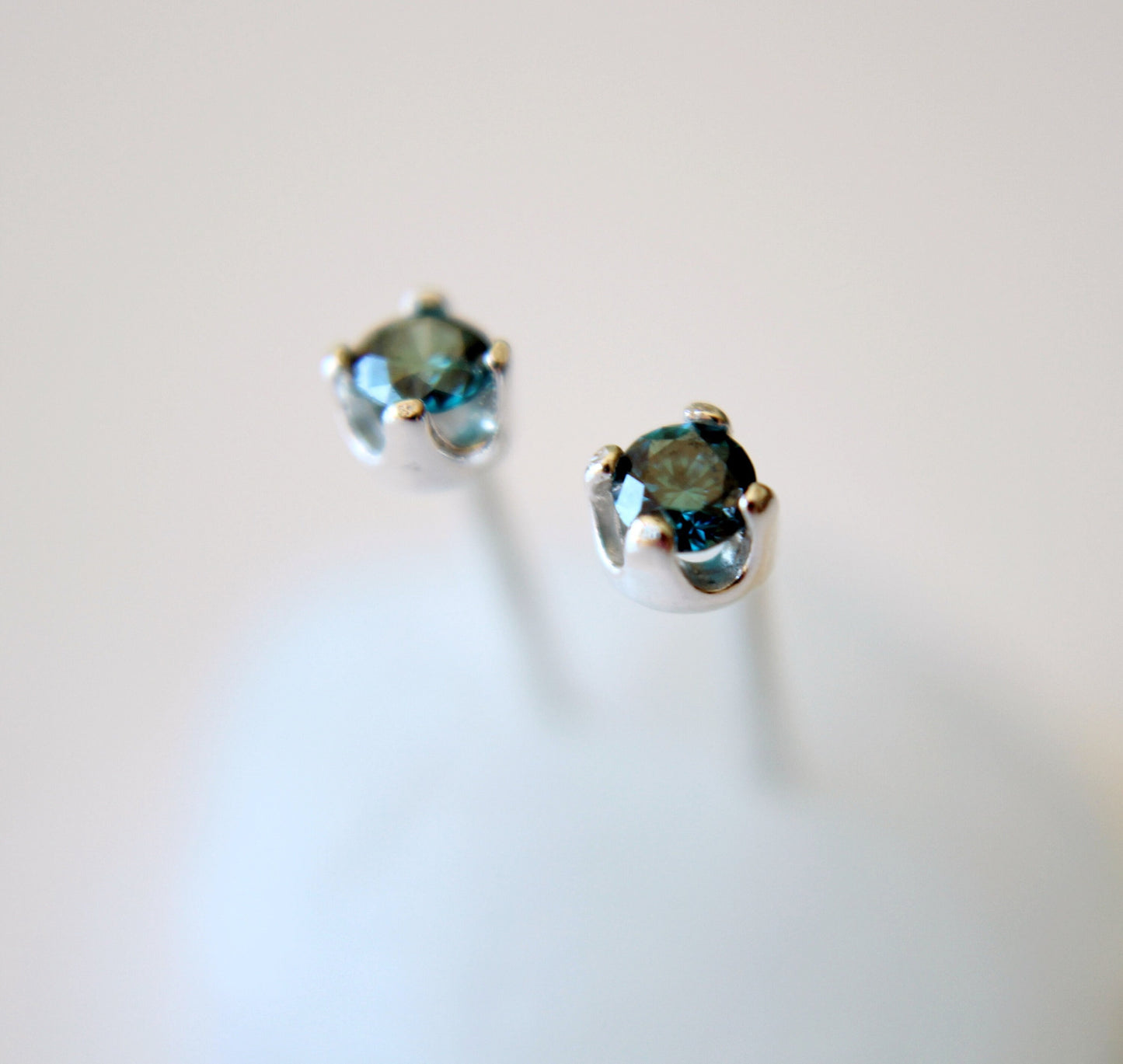 Blue Diamond Earrings, Diamond Earrings, Tiny Blue Diamond Earrings, Blue Diamond Earrings, Modern Chic, Blue Studs, Simple Blue Earring