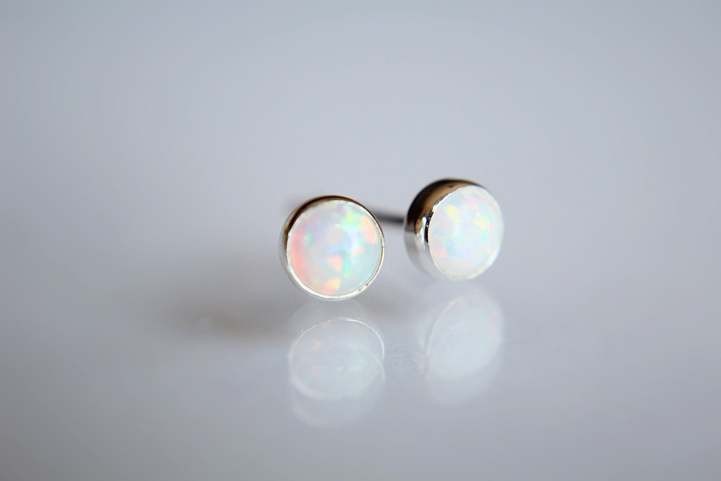 Opal Earrings, Gemstone Earrings, Sterling Earrings, Post Earrings, Opal Post Earrings, Small Opal Earrings, Minimalist Earrings, Gift