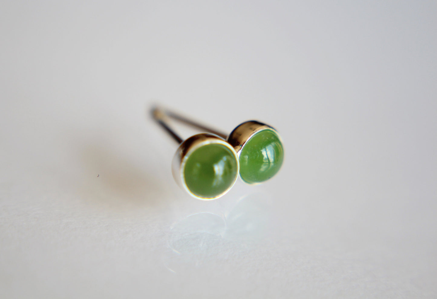 Jade Earrings, Gemstone Earrings, Sterling Earrings, Post Earrings, Green Jade Post Earrings, Small Earrings, Minimalist Earrings, Gift