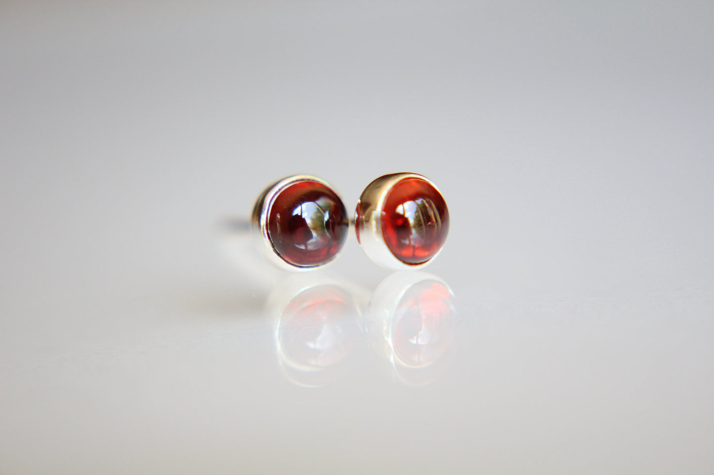 Garnet Earrings, Gemstone Earrings, Sterling Earrings, Post Earrings, Red Post Earrings, Small Earrings, Minimalist Earrings, Gift