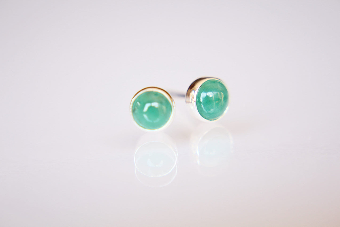 Emerald Earrings, Gemstone Earrings, Sterling Earrings, Post Earrings, Green Post Earrings, Small Earrings, Minimalist Earrings, Gift
