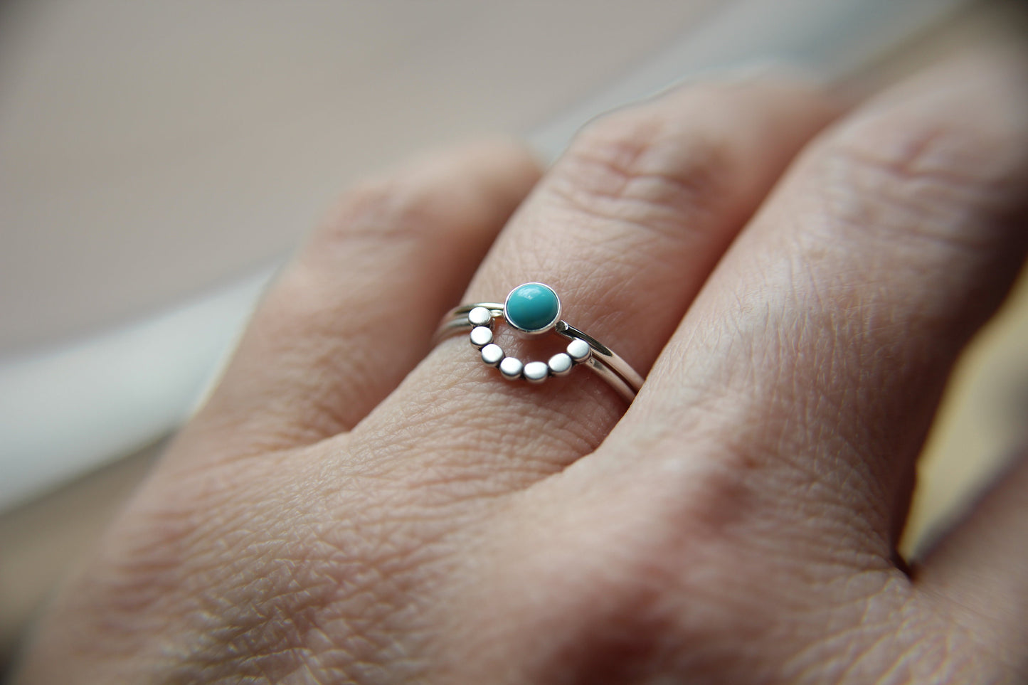 Turquoise Stacking Ring Set, Arch Ring Set, Natural Gemstone Ring, Turquoise, Turquoise Jewelry, Gemstone Stacking Ring, Real Gemstone, Gift