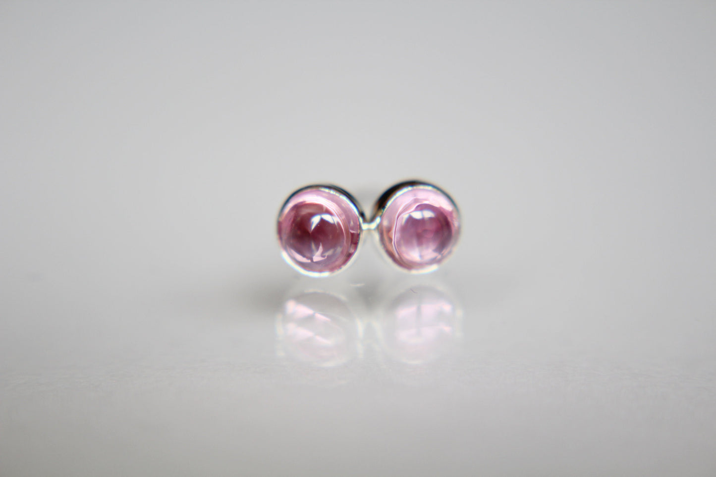 Pink Sapphire Earrings, Gemstone Earrings, Sterling Earrings, Post Earrings, Pink Post Earrings, Small Earrings, Minimalist Earrings, Gift