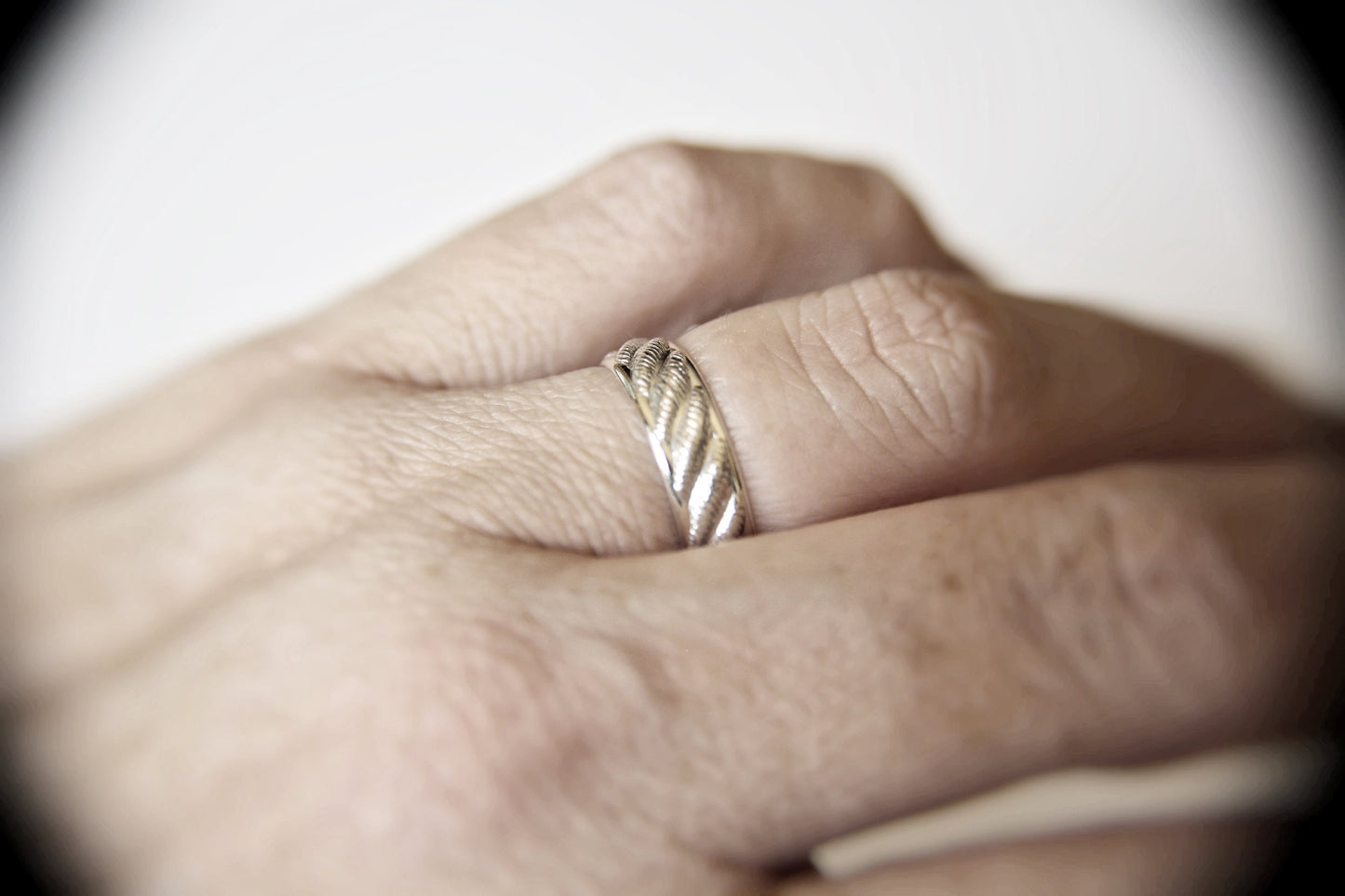 Rope Pattern Band, Unique Band, Wide Band Ring, Wide Rope Silver Ring, Simple Wedding Band, Pattern Jewelry, Stacking Ring, Wide Ring
