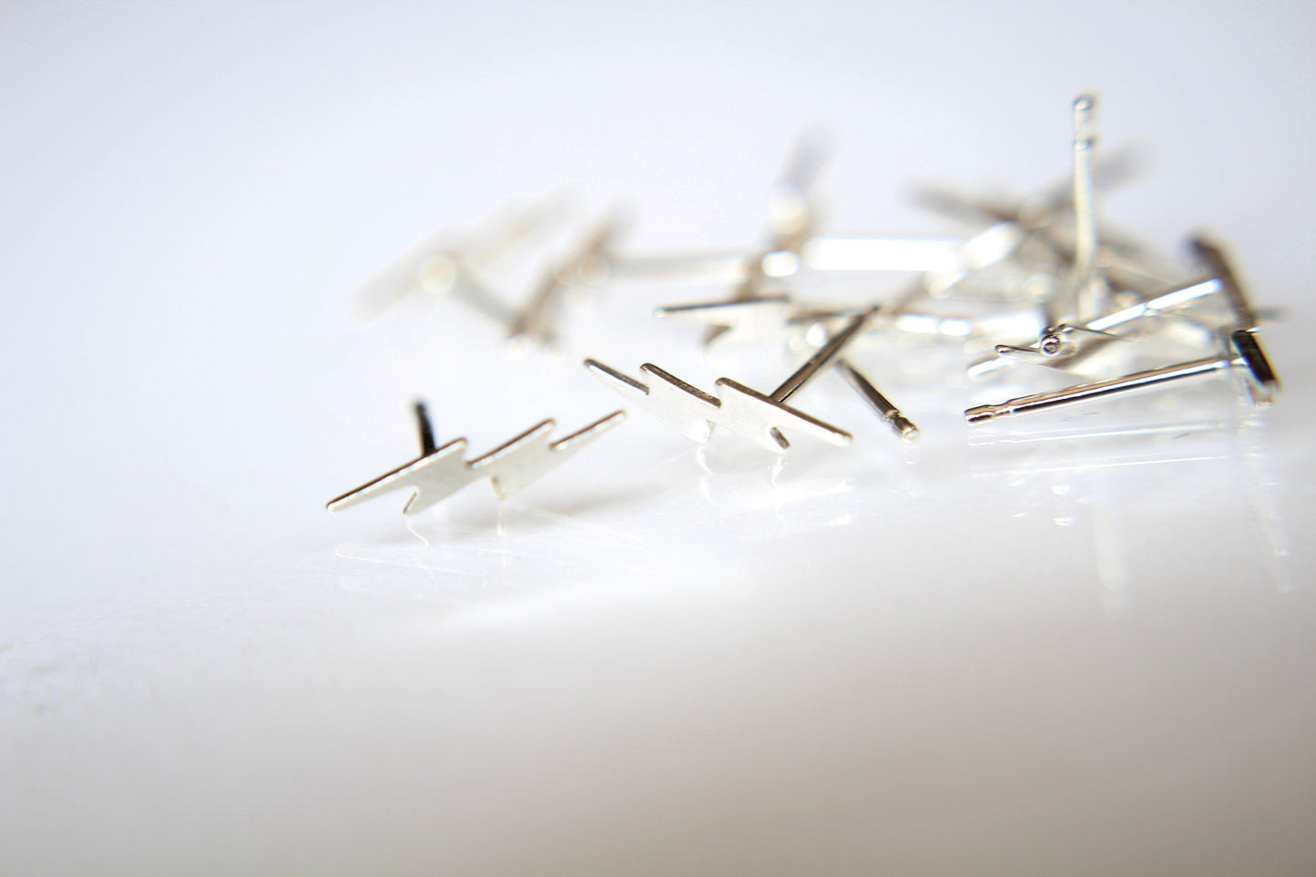 Tiny Sterling Silver Lightning Bolt Stud Earrings, Lightening Stud Earrings, Dainty Earrings, Tiny Bolt Studs, Bolt Studs, Teeny Tiny Studs