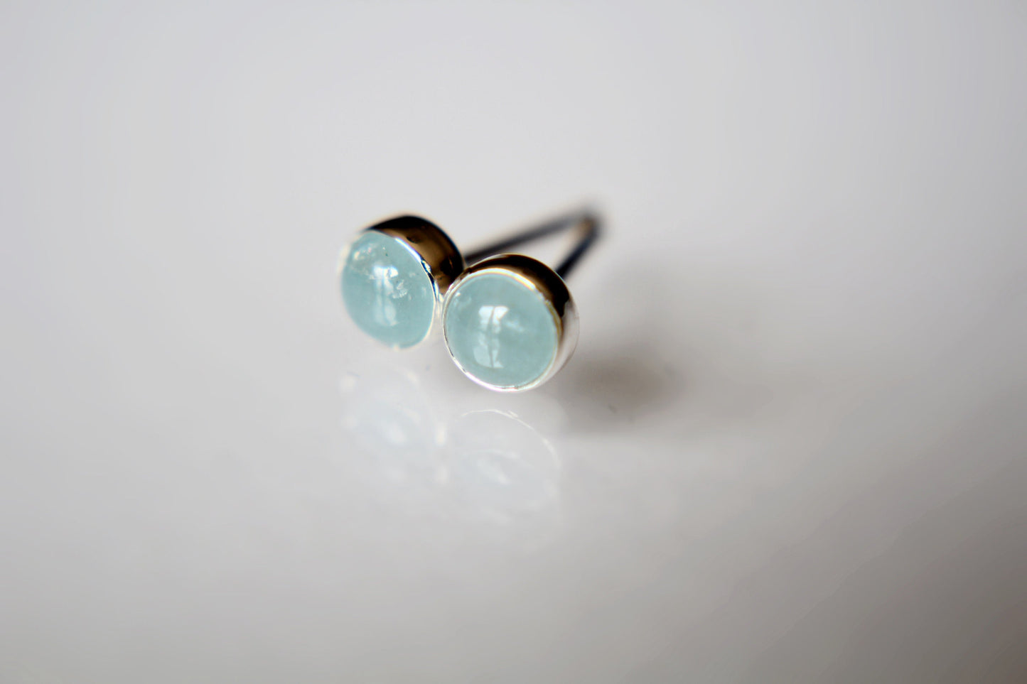 Aquamarine Earrings, Gemstone Earrings, Sterling Earrings, Post Earrings, Pale Blue Post Earrings, Small Earrings, Minimalist Earrings, Gift