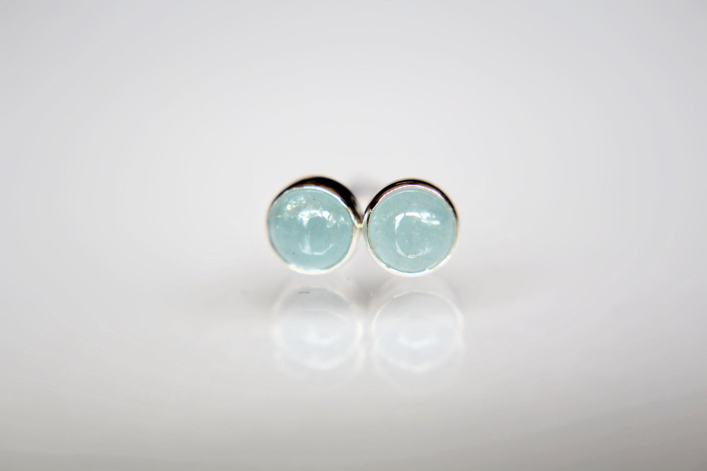 Aquamarine Earrings, Gemstone Earrings, Sterling Earrings, Post Earrings, Pale Blue Post Earrings, Small Earrings, Minimalist Earrings, Gift