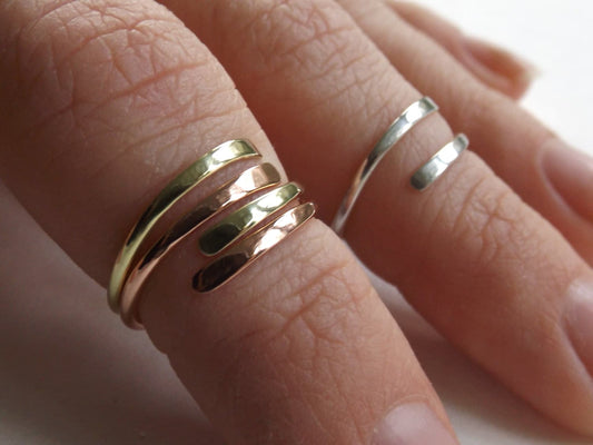 Knuckle Ring,Knuckle Rings,Stacking Rings,above knuckle ring,Tri Tone Knuckle Rings, Toe Rings, Rings,Sterling Silver Knuckle Ring
