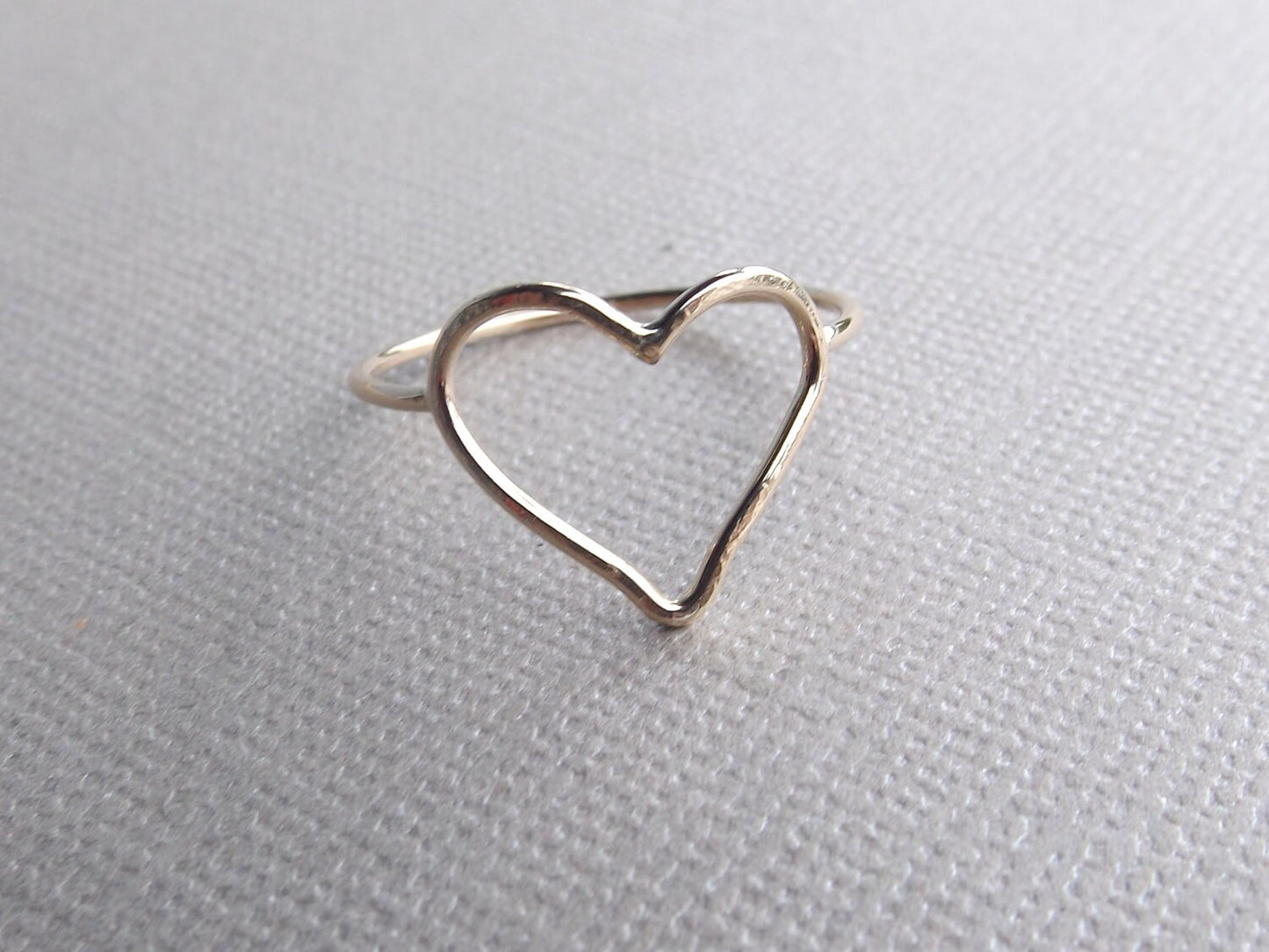 Minimalist Heart Ring, Gold Ring, Stacking Ring, Heart Ring, Open Heart Ring, Heart Rings, Artsy Heart Ring, Gift
