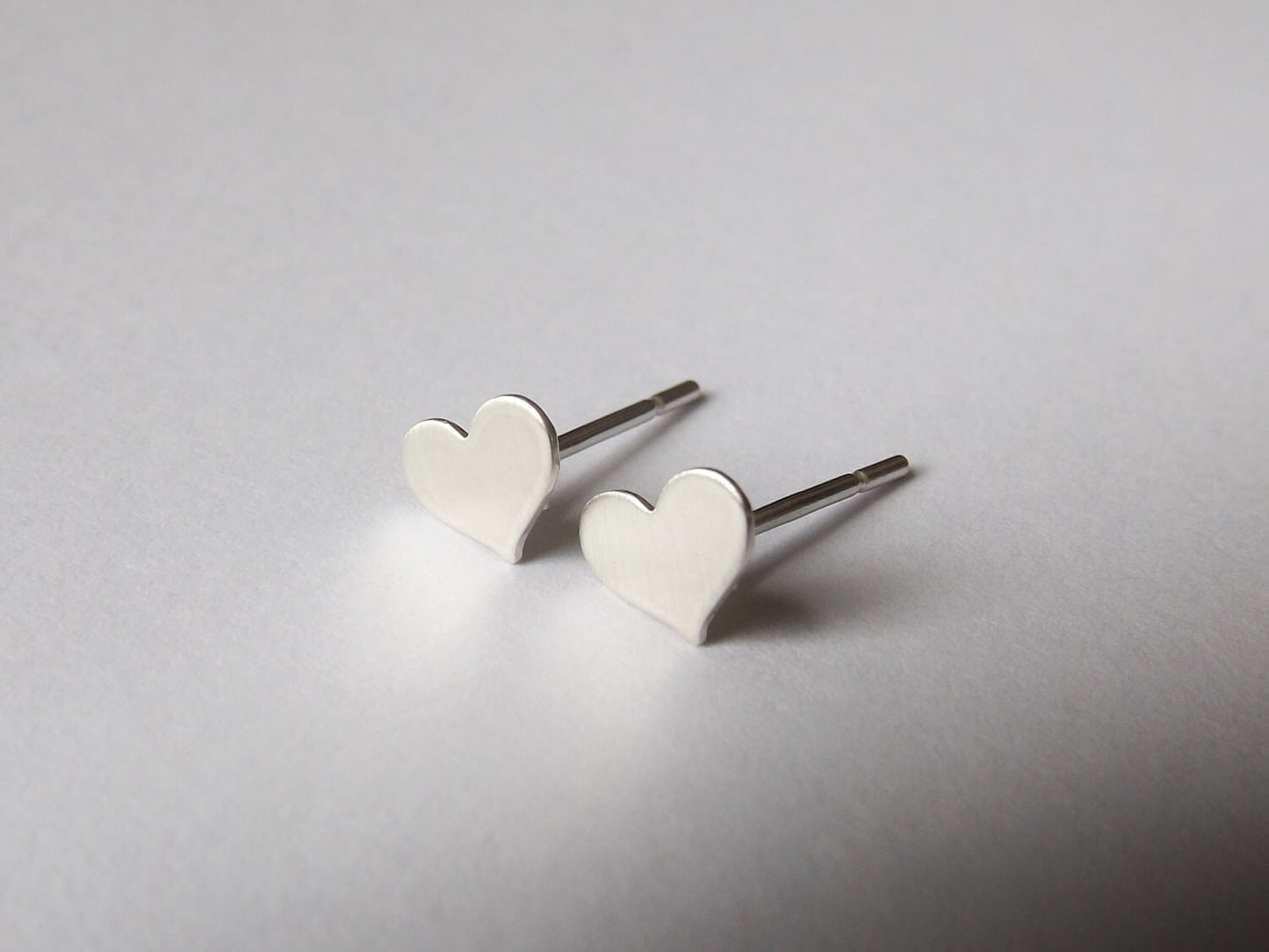 Tiny Heart Earrings,Small Heart Earrings,Heart Earrings,Matte Earrings,Stud Earrings,Valentines Earrings,Modern Jewelry,Minimalist,Gift