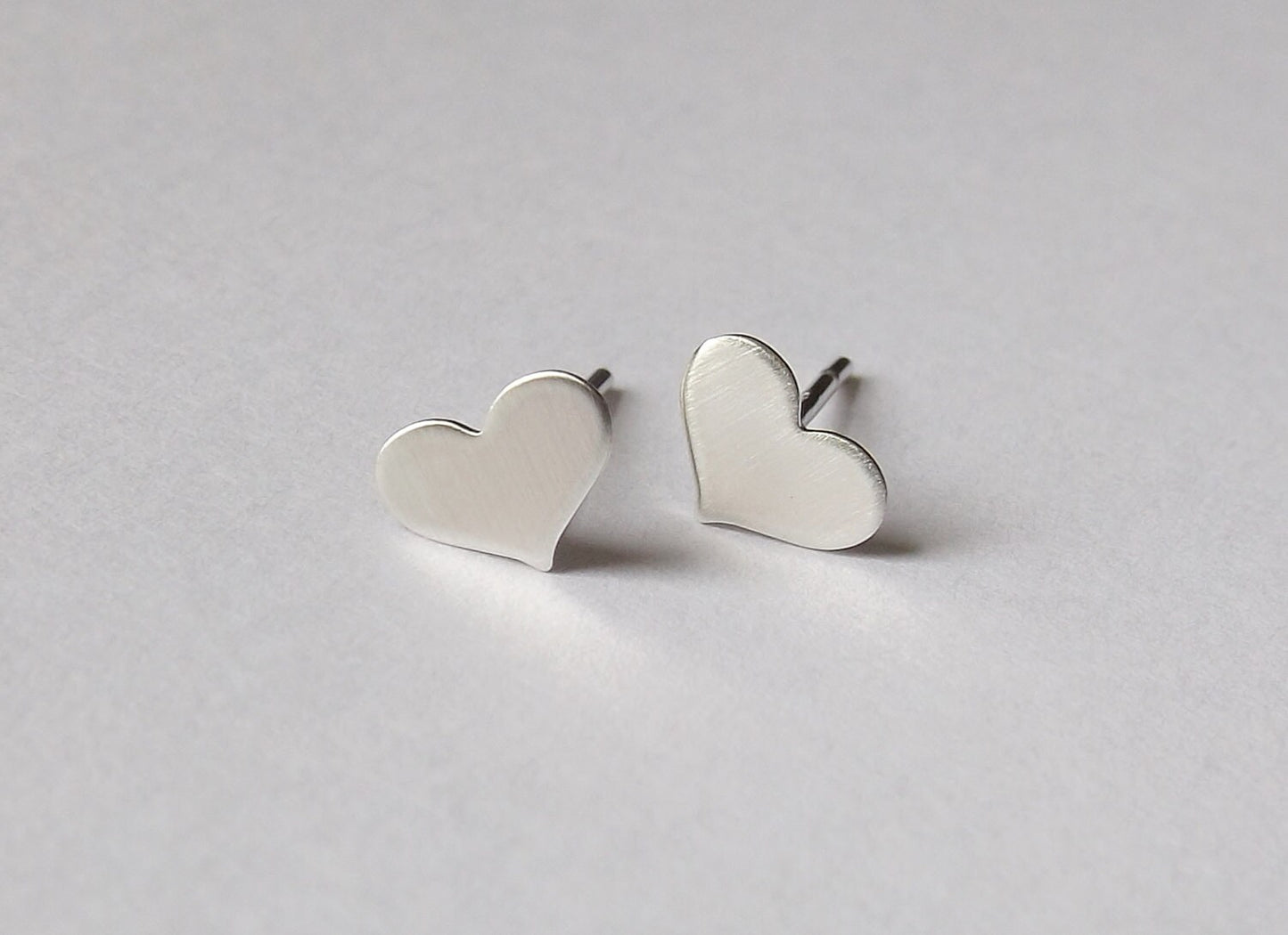 Tiny Heart Earrings,Small Heart Earrings,Heart Earrings,Matte Earrings,Stud Earrings,Valentines Earrings,Modern Jewelry,Minimalist,Gift