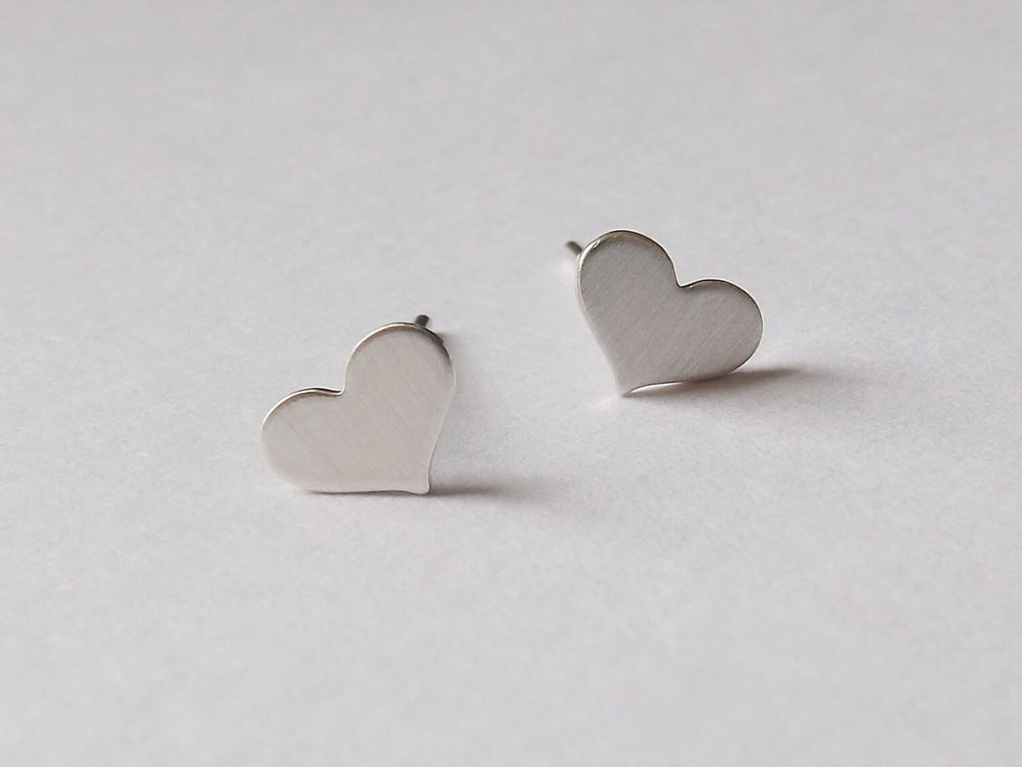 Tiny Heart Earrings,Small Heart Earrings,Heart Earrings,Matte Earrings,Stud Earrings,Valentines Earrings,Modern Jewelry,Minimalist,Gift